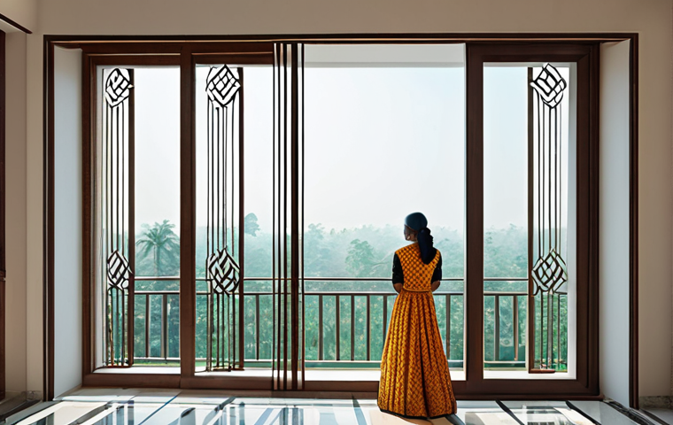 한옥의 창문과 문 - "An ornate wooden door of an old Zamindar house, complex carvings depicting mythical scenes, sturdy ...