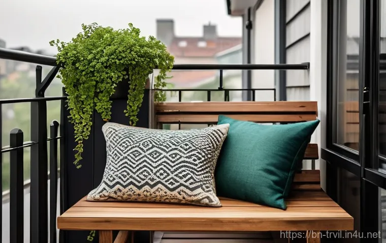 전통주택의 마루 - Balcony Morning Serenity with Tea and Greenery**

A serene and sun-drenched balcony in a modern city...